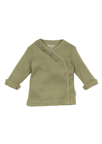 Bess:LS wrap ruffles olive