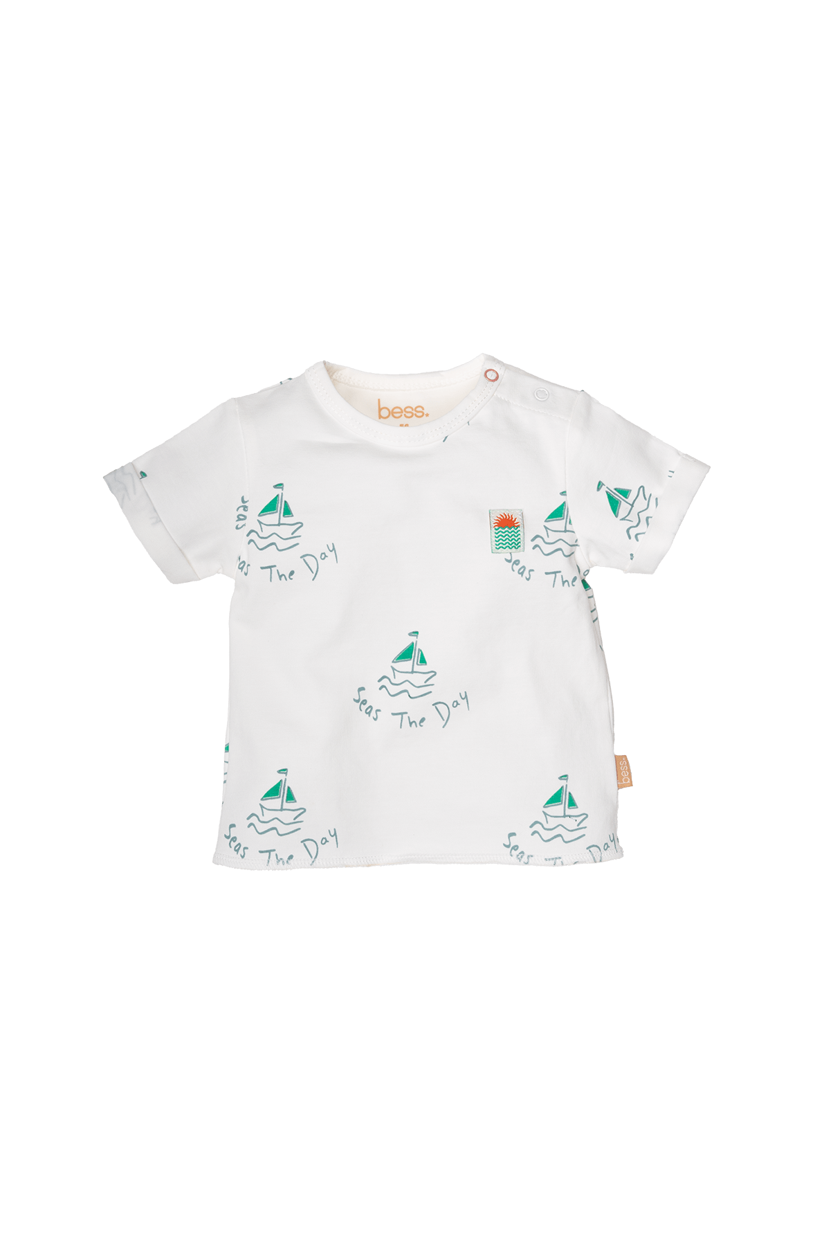 Bess: shirt offwhite "Seas the day"