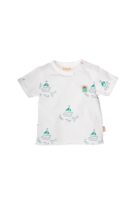 Bess: shirt offwhite "Seas the day"