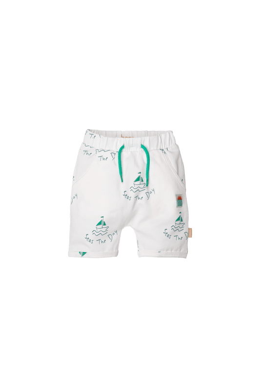 Bess: short offwhite "seas the day"