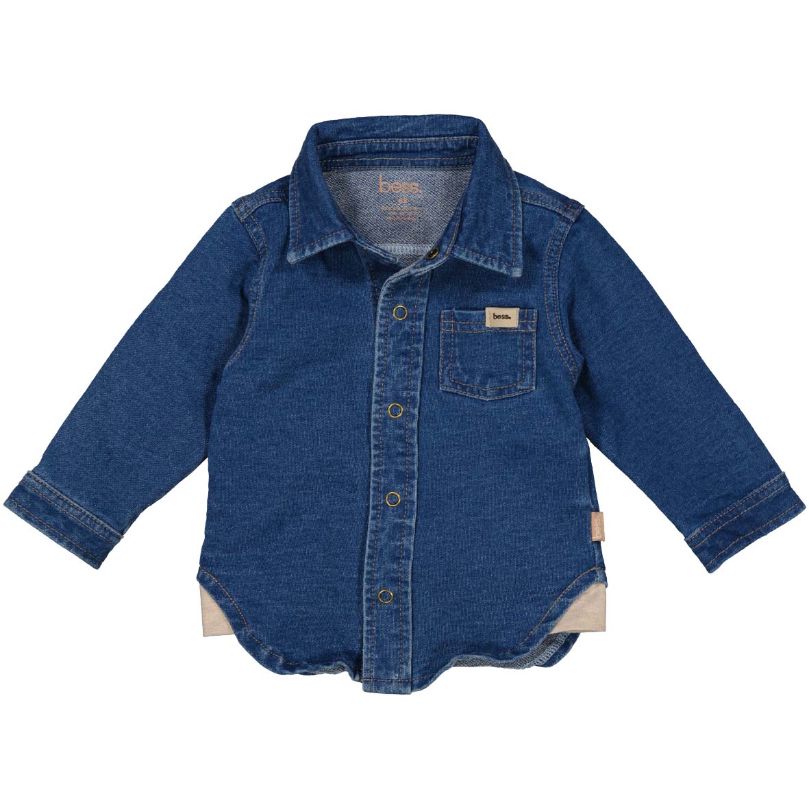 Bess:Blouse jogdenim stone wash