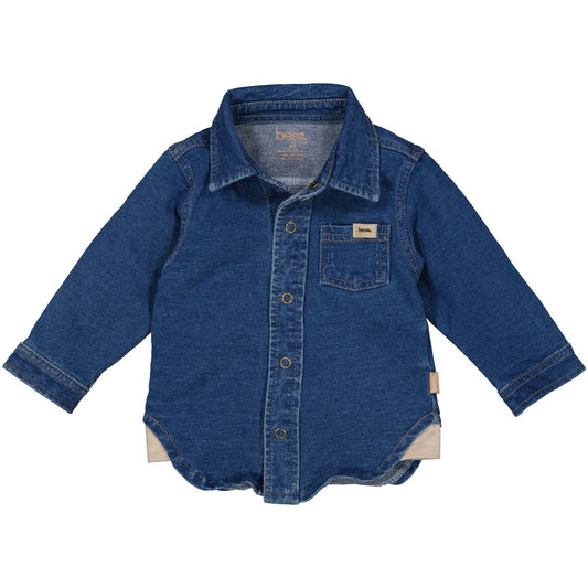 Bess:Blouse jogdenim stone wash