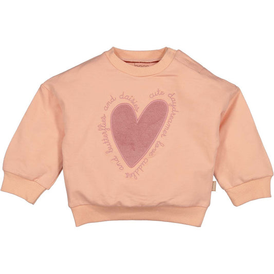 Bess: sweater haert powder pink