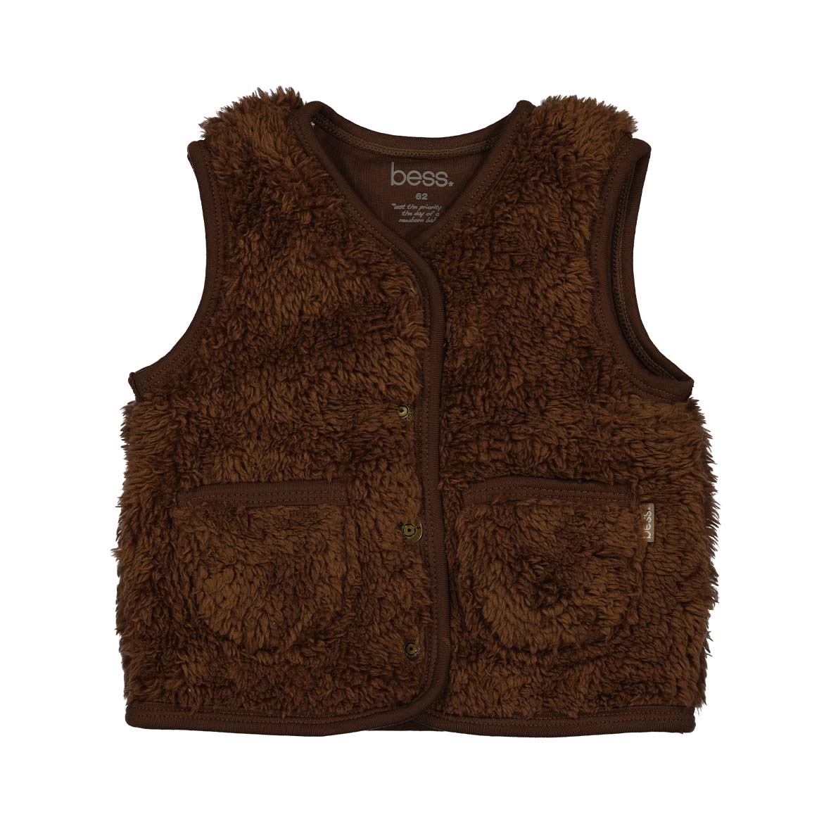 Bess: bodywarmer teddy walnut