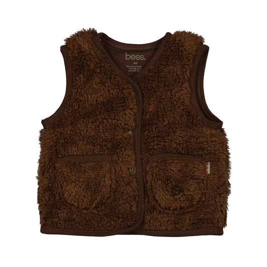 Bess: bodywarmer teddy walnut