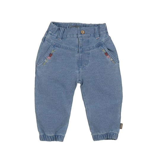 Bess:pants jogdenim embroidery
