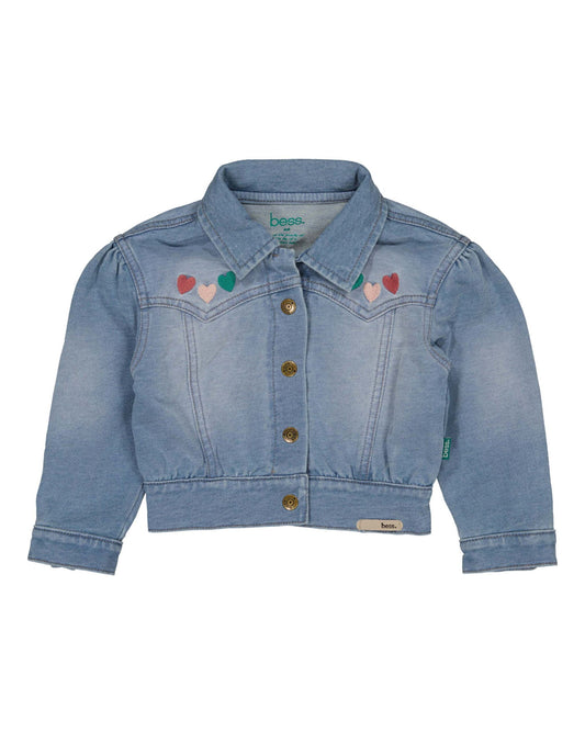 Bess: dunne jeans jas hartjes