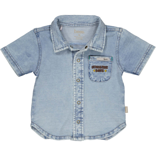 Bess: hemdje jogdenim stone wash