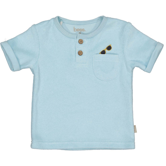 Bess:shirt badstof lichtblauw