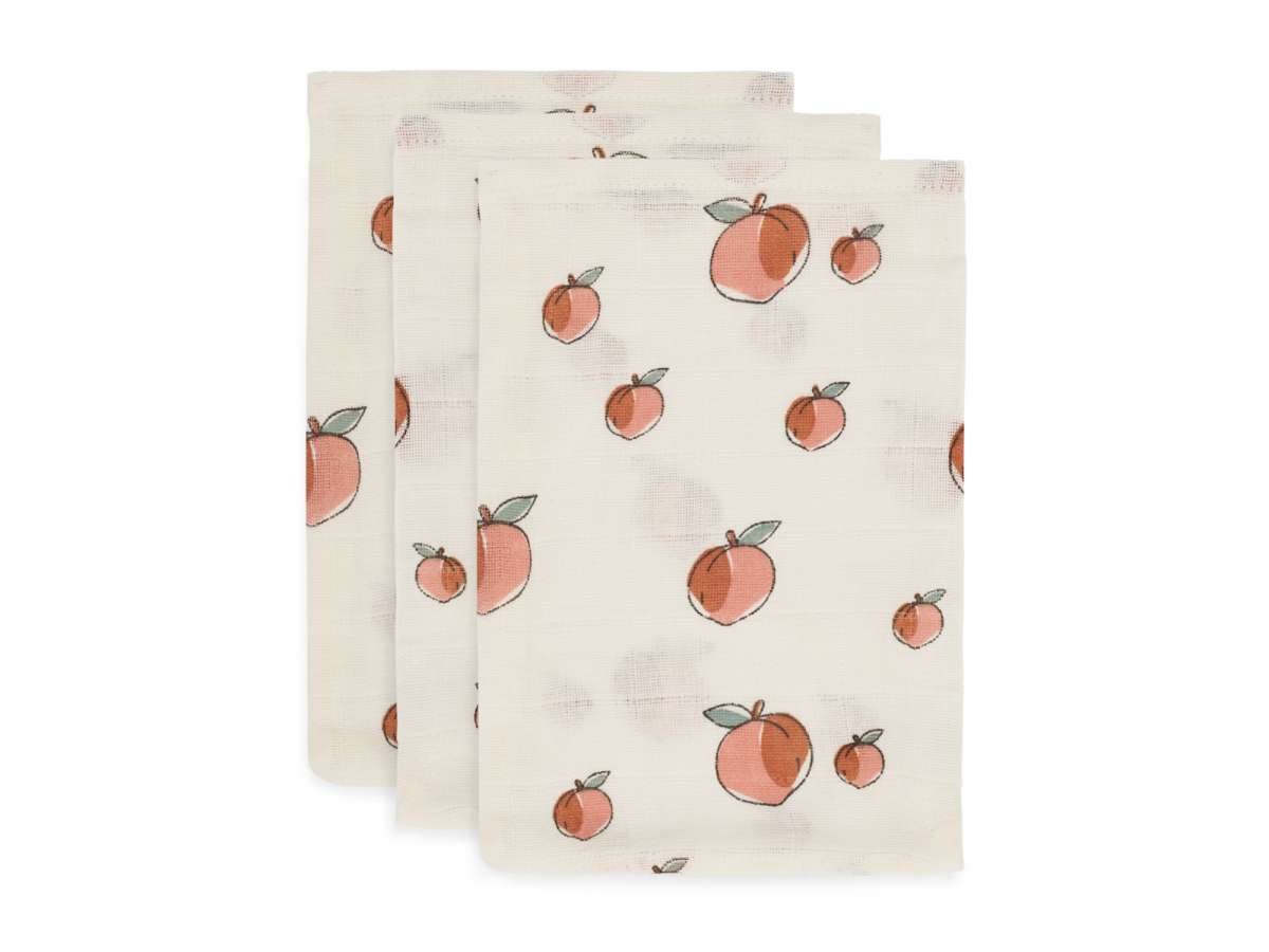 Jollein: Hydrofiele washandjes peach  ( 3 stuks)