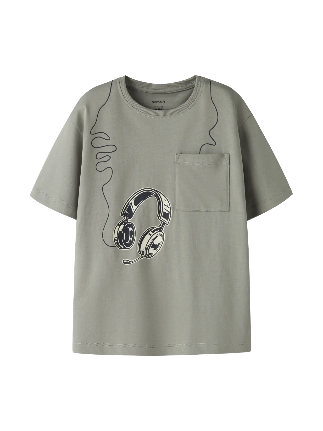 Name it: t-shirt green "Headset"