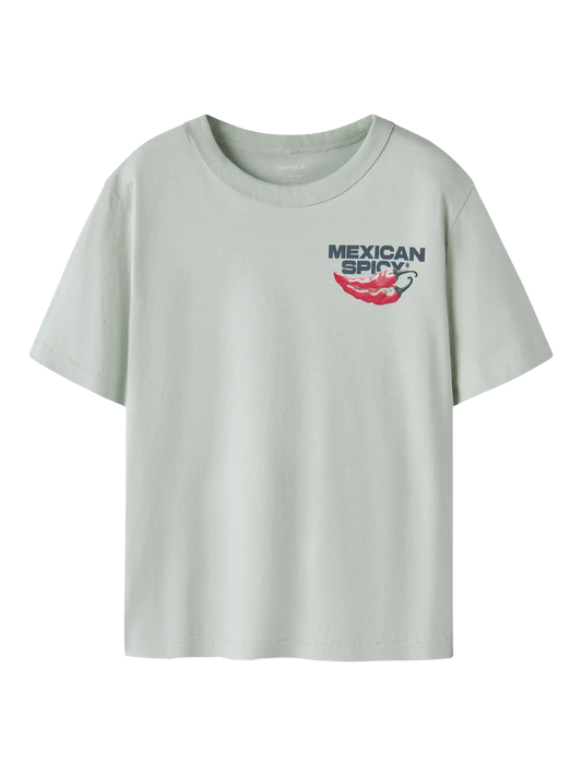 Name it: t-shirt Chili peper licht blauw