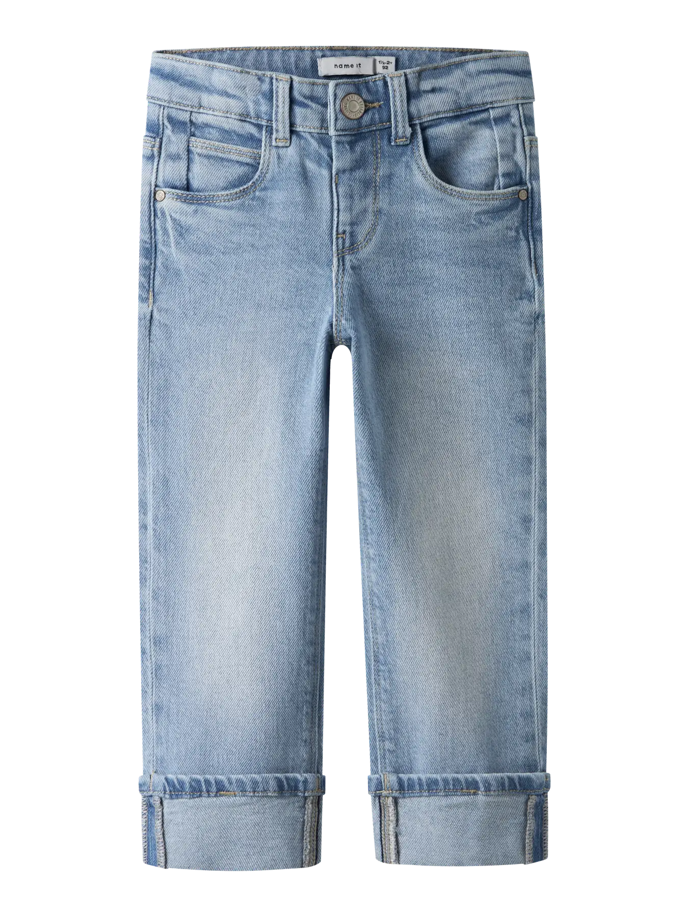 Name it: COLET: straight fold jeans light blue denim
