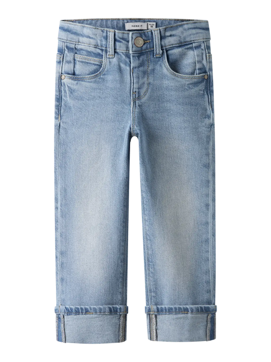 Name it: COLET: straight fold jeans light blue denim