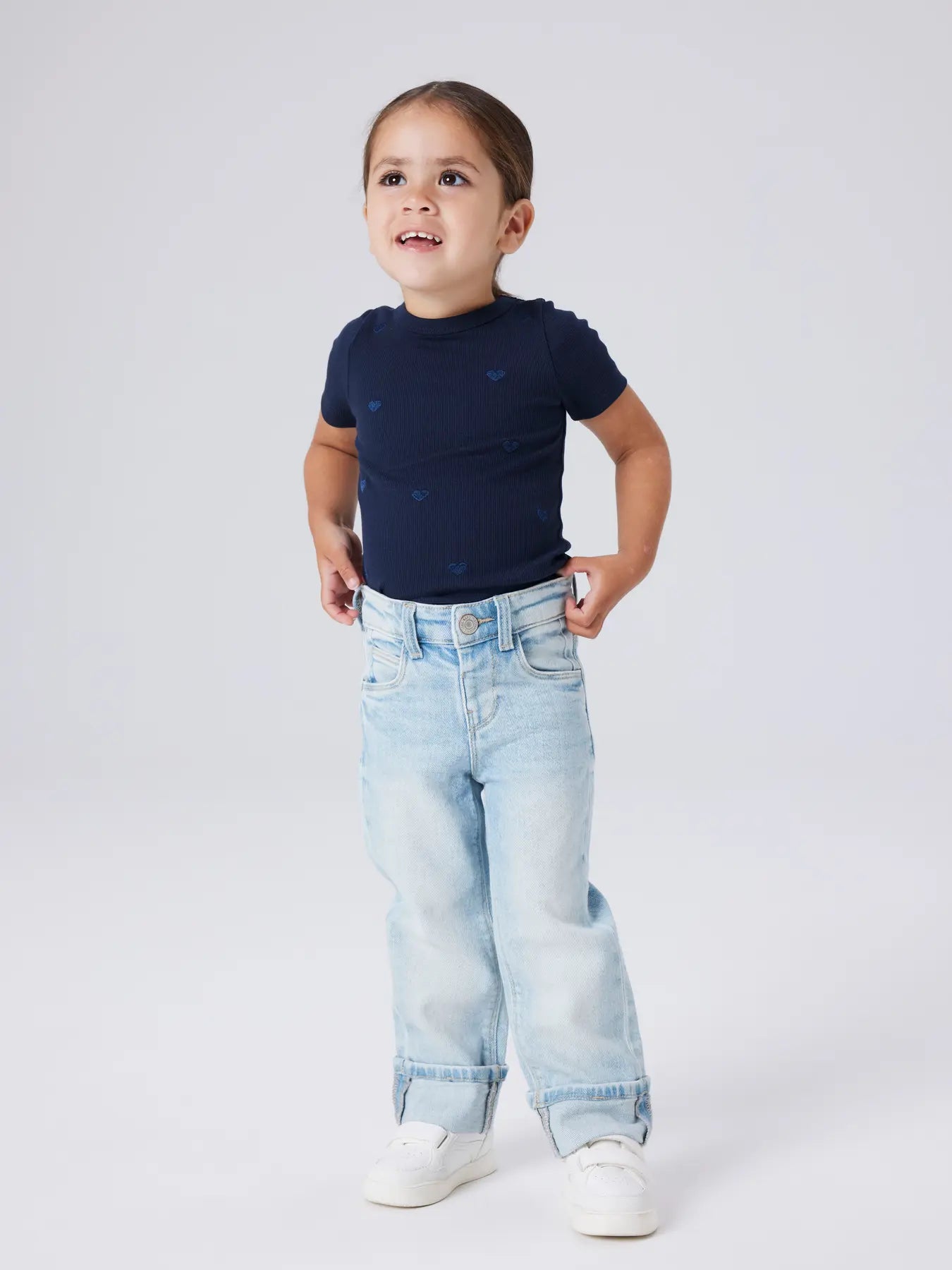Name it: COLET: straight fold jeans light blue denim