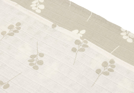 Jollein: Hydrofiele multidoek: twig olive green 115 x 115: 2 stuks