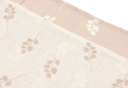 Jollein: Hydrofiele multidoek: twig wild rose 115 x 115: 2 stuks