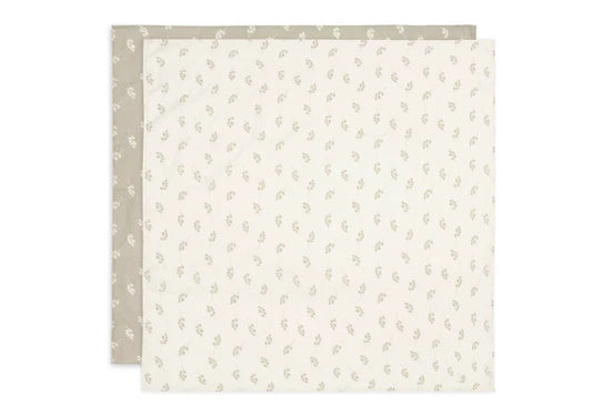 Jollein: Hydrofiele multidoek: twig olive green 115 x 115: 2 stuks