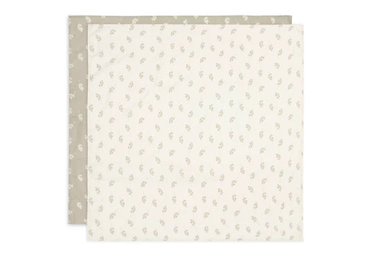Jollein: Hydrofiele multidoek: twig olive green 115 x 115: 2 stuks