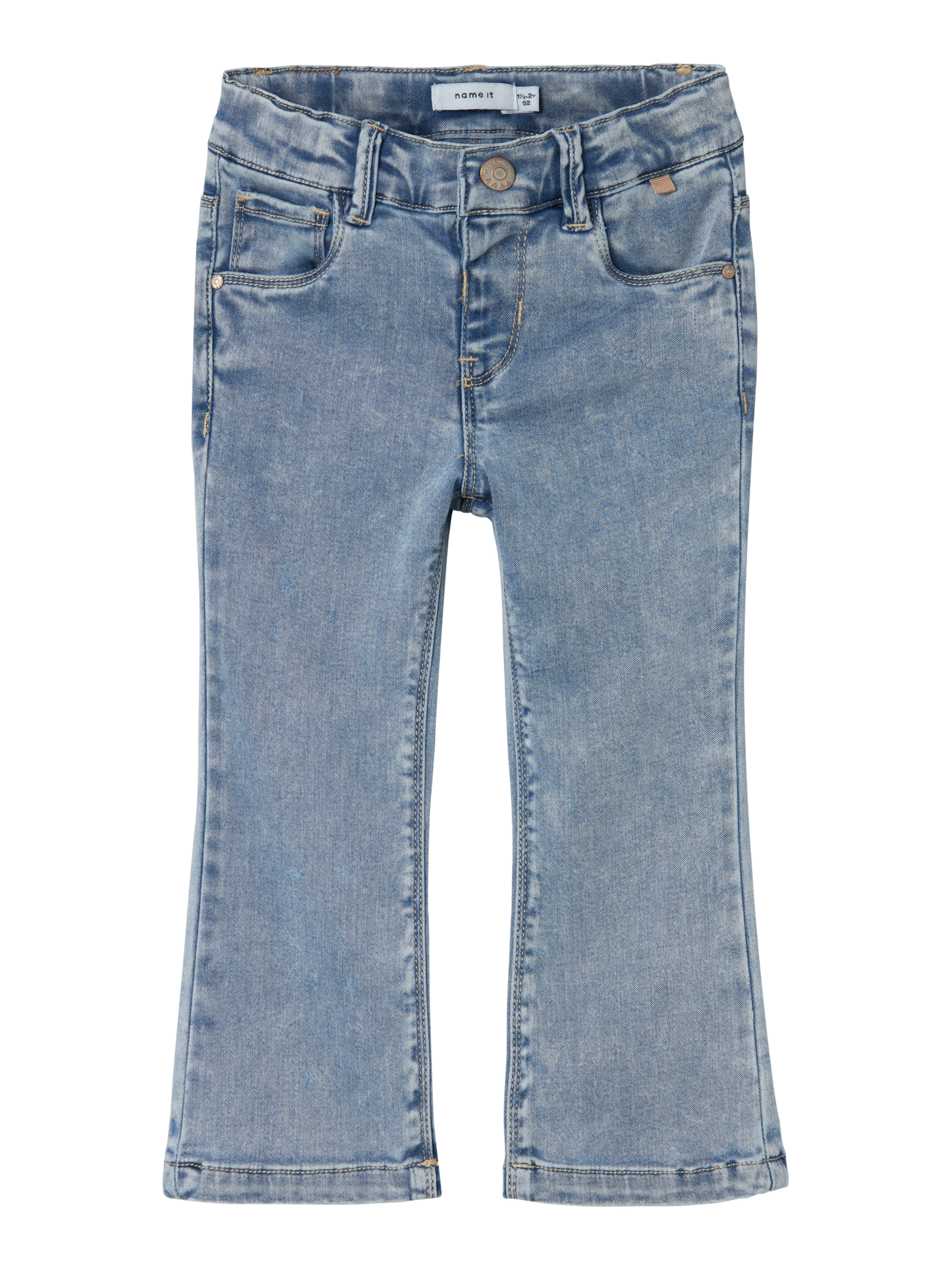 Name it: FALKE: jeans bootcut: Light Blue Bleached Denim