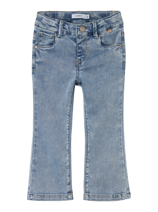 Name it: FALKE: jeans bootcut: Light Blue Bleached Denim