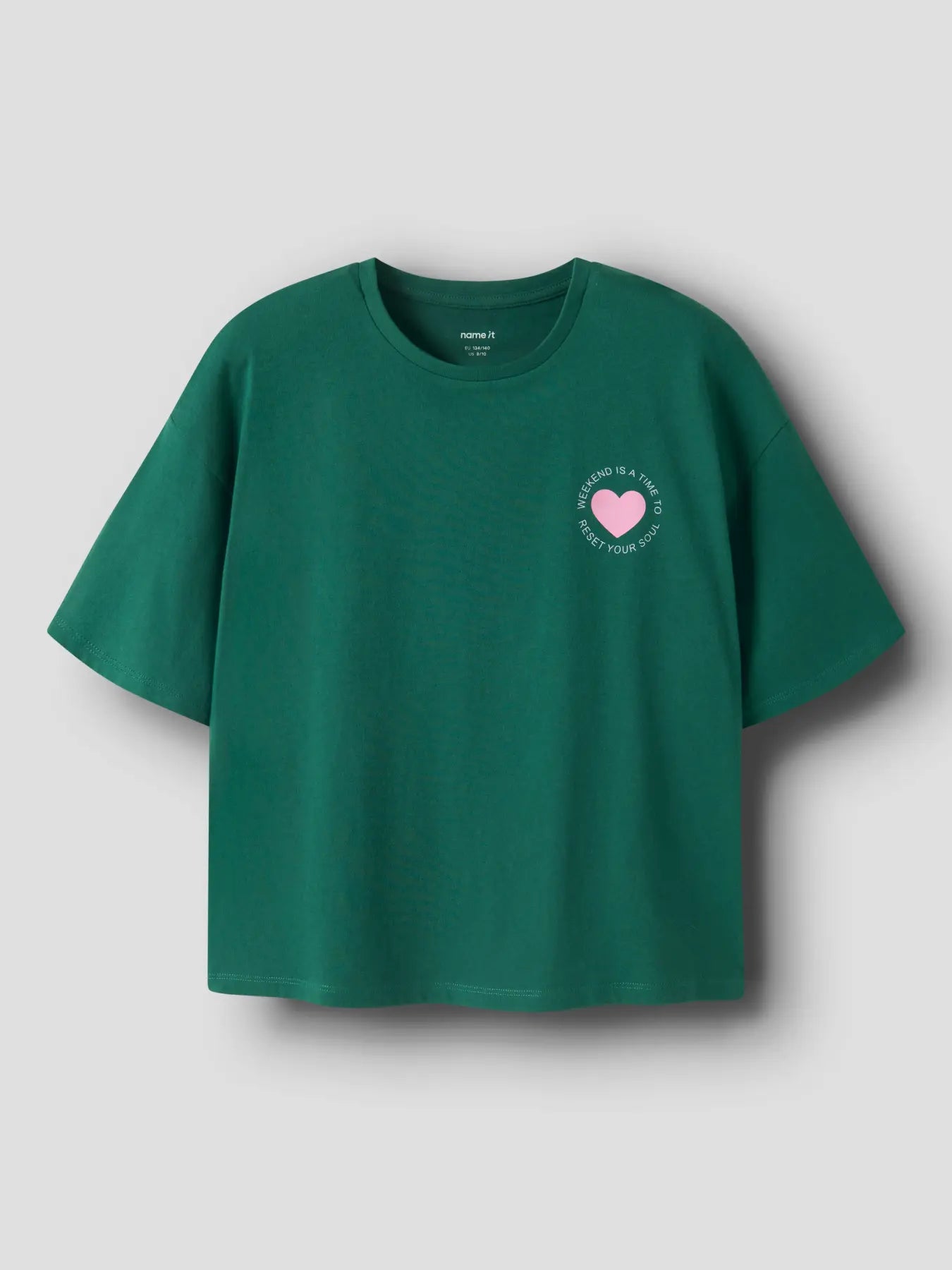 Name it: shirt green "Weekend"