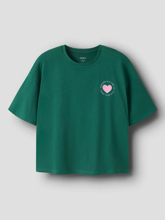 Name it: shirt green "Weekend"