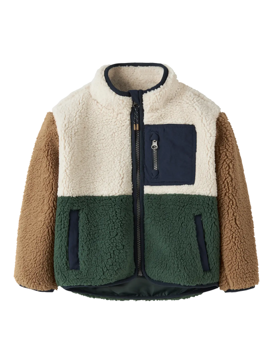 Name it: Teddy jacket block jungle green