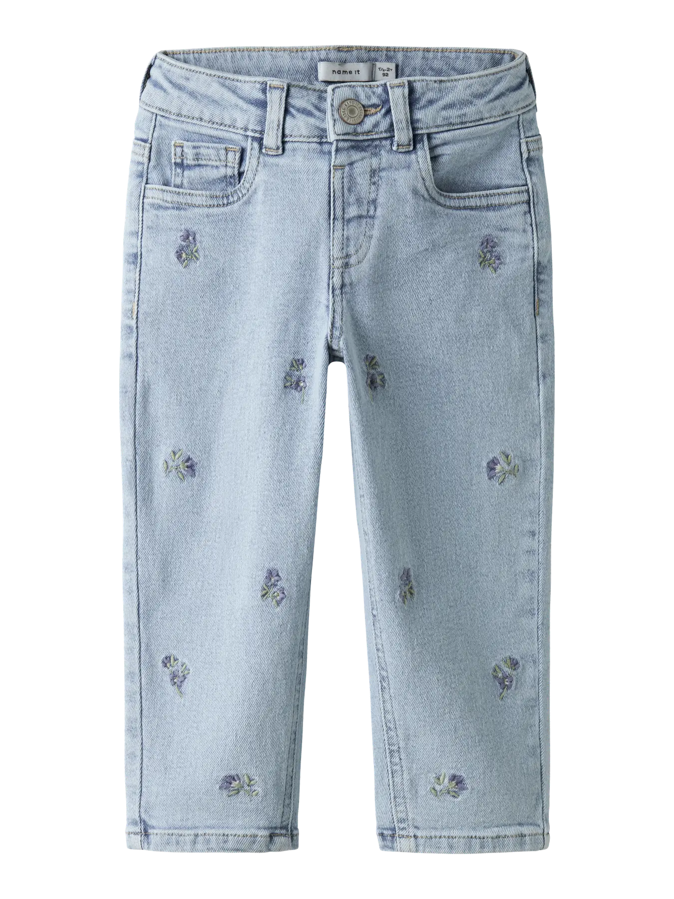 Name it:IMKE: Mom jeans flower light blue denim