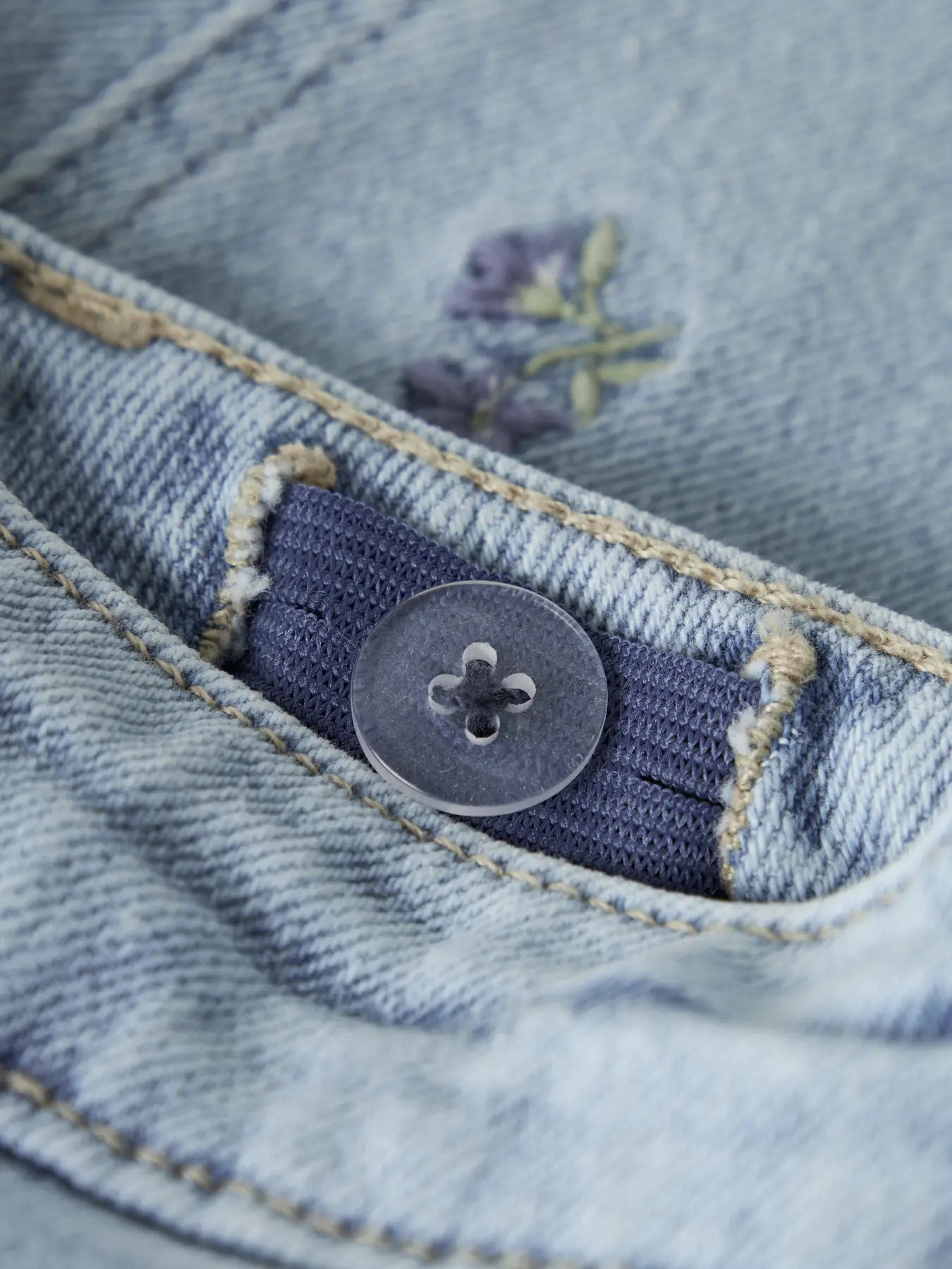 Name it:IMKE: Mom jeans flower light blue denim
