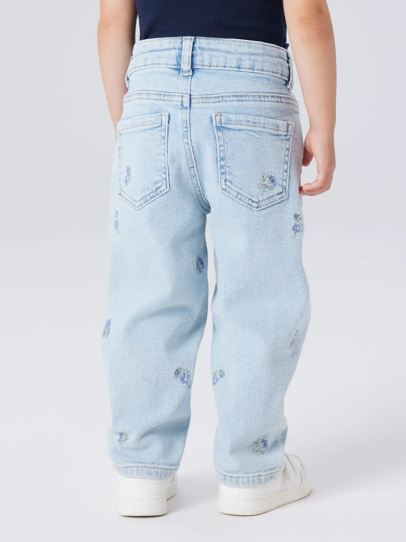 Name it:IMKE: Mom jeans flower light blue denim