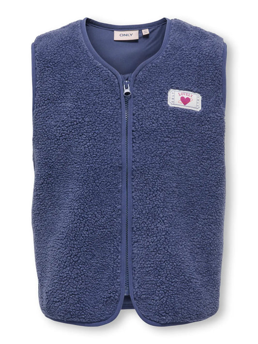 Kidsonly: Teddy vest zipper: blue indigo
