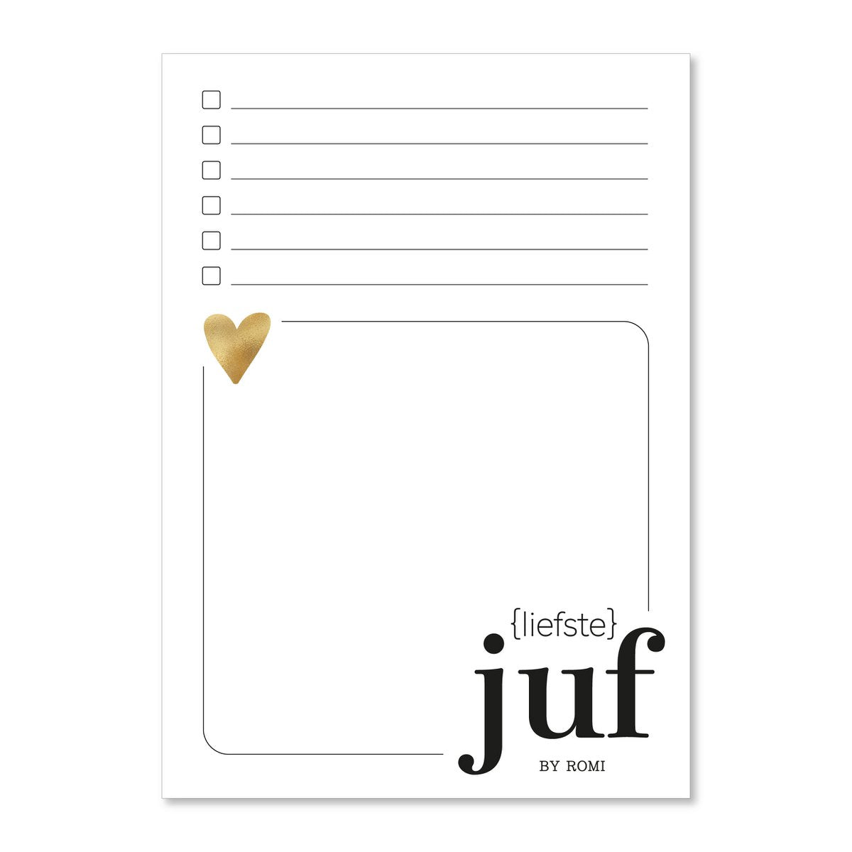 By Romi : Notitieblok liefste juf