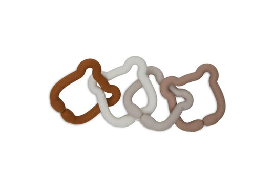 Jollein:Speelgoed Ringen Siliconen 20x7x1cm Teddy Bear