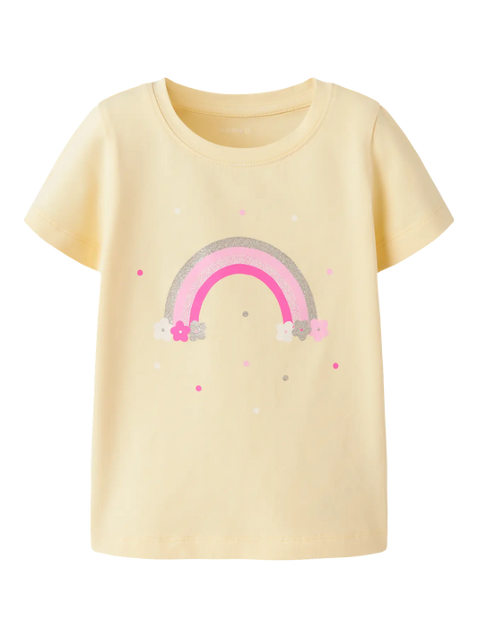 Name it: shirt "regenboog" geel