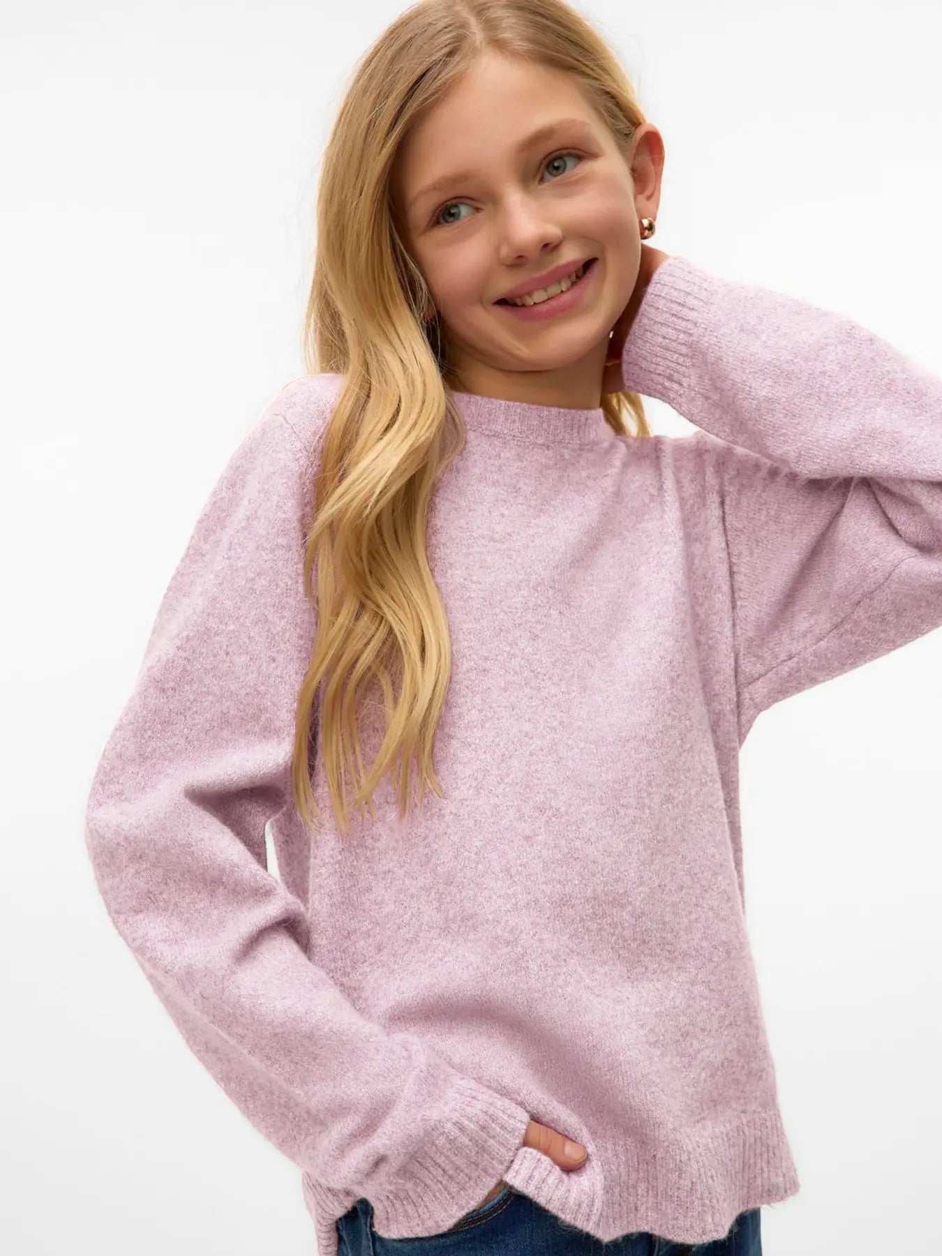 Vero Moda girl : sweater super soft: pink melange