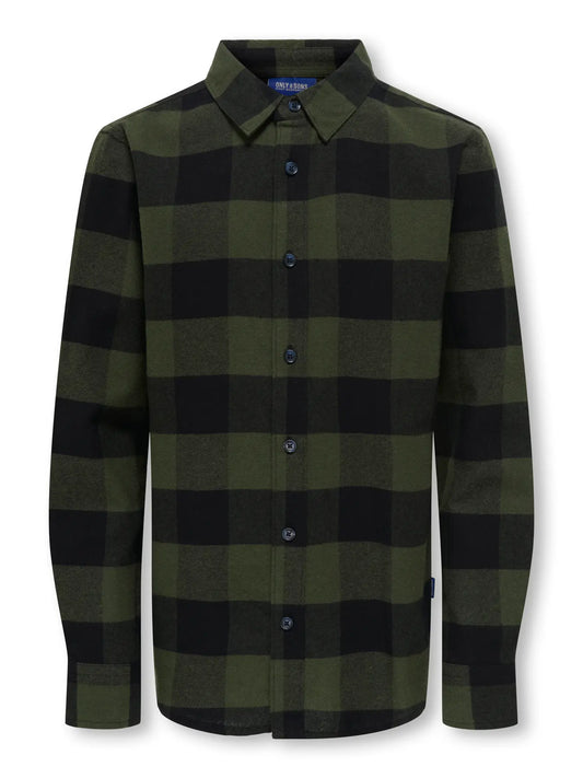 Only & Sons: zacht hemd forest night