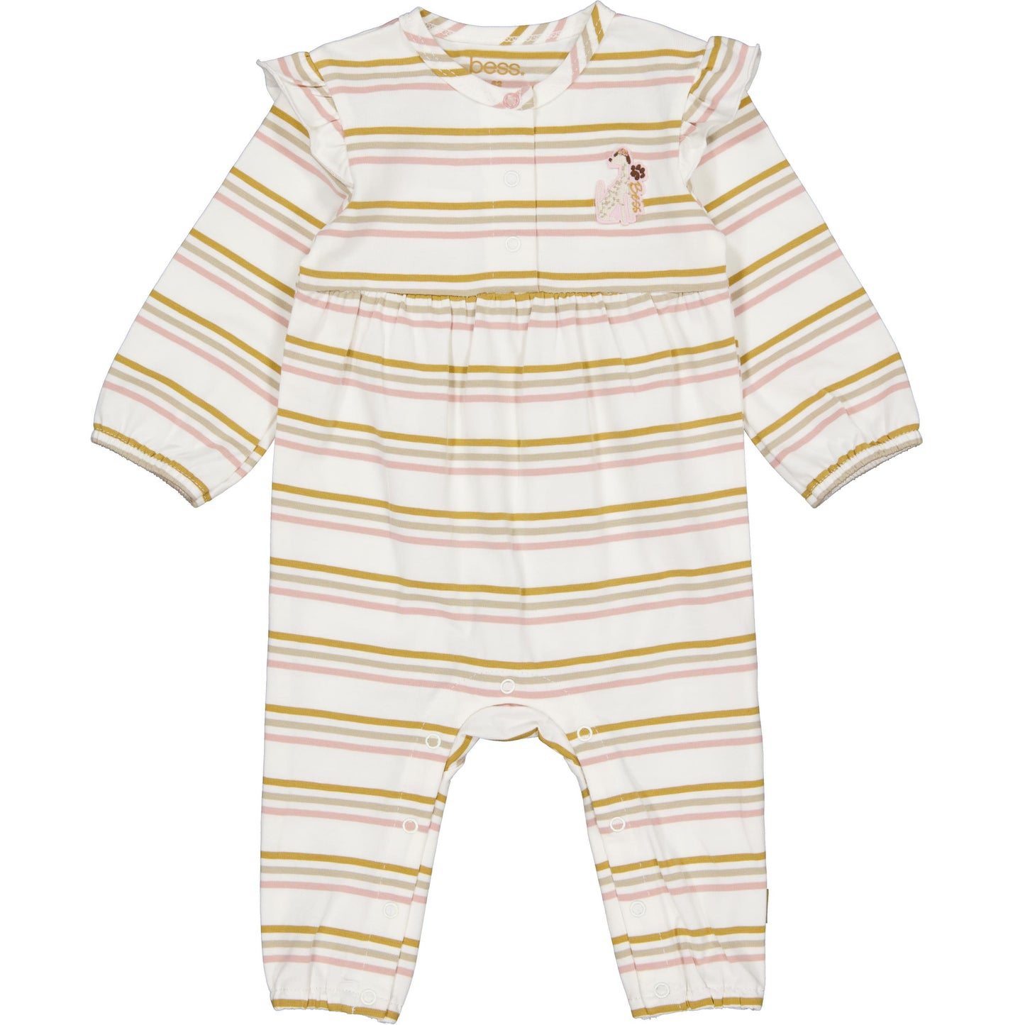 Bess: playsuit AOP pink stripe