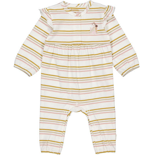 Bess: playsuit AOP pink stripe