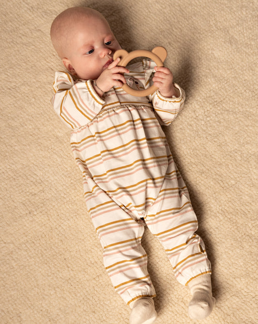 Bess: playsuit AOP pink stripe