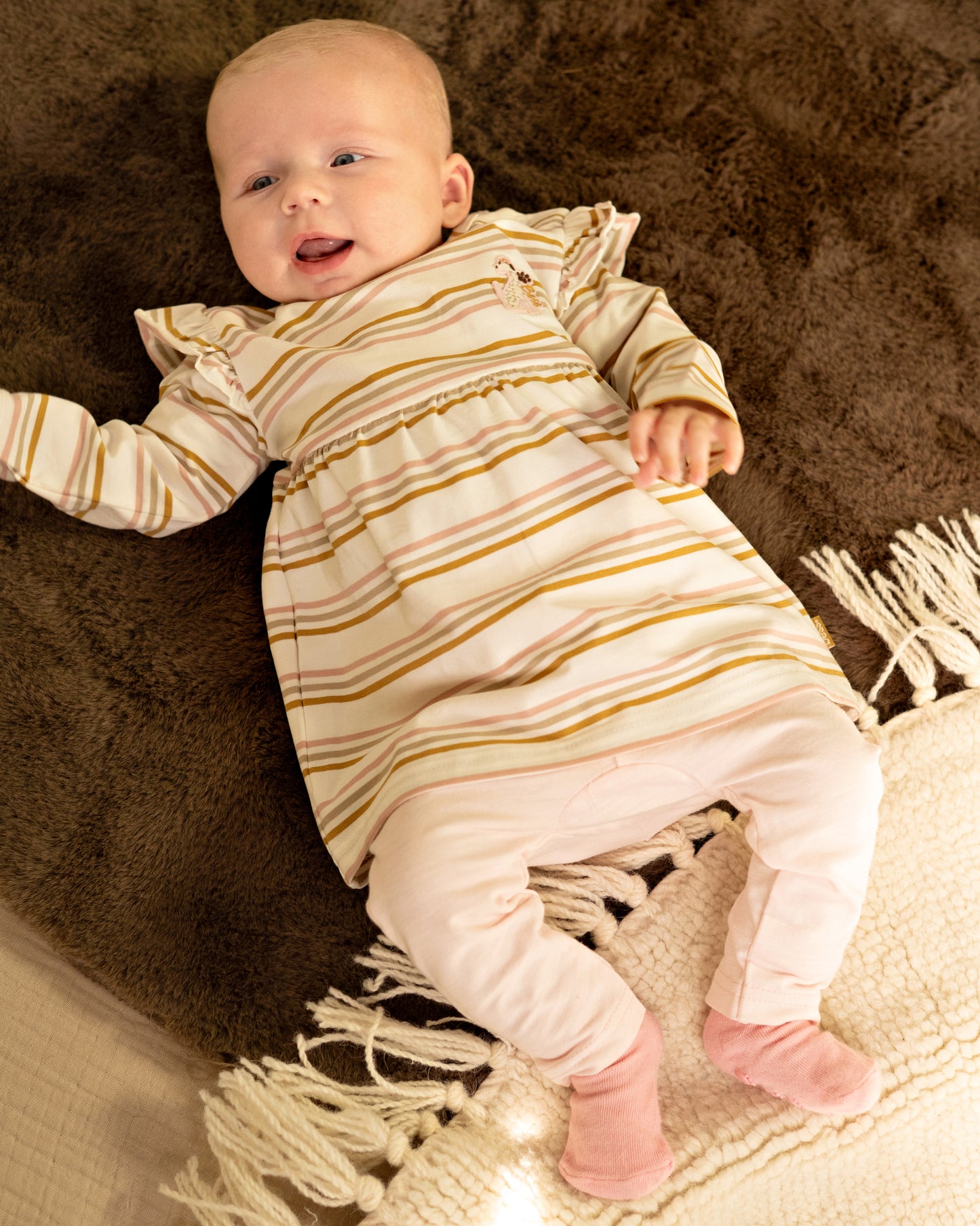 Bess: dress AOP pink stripe