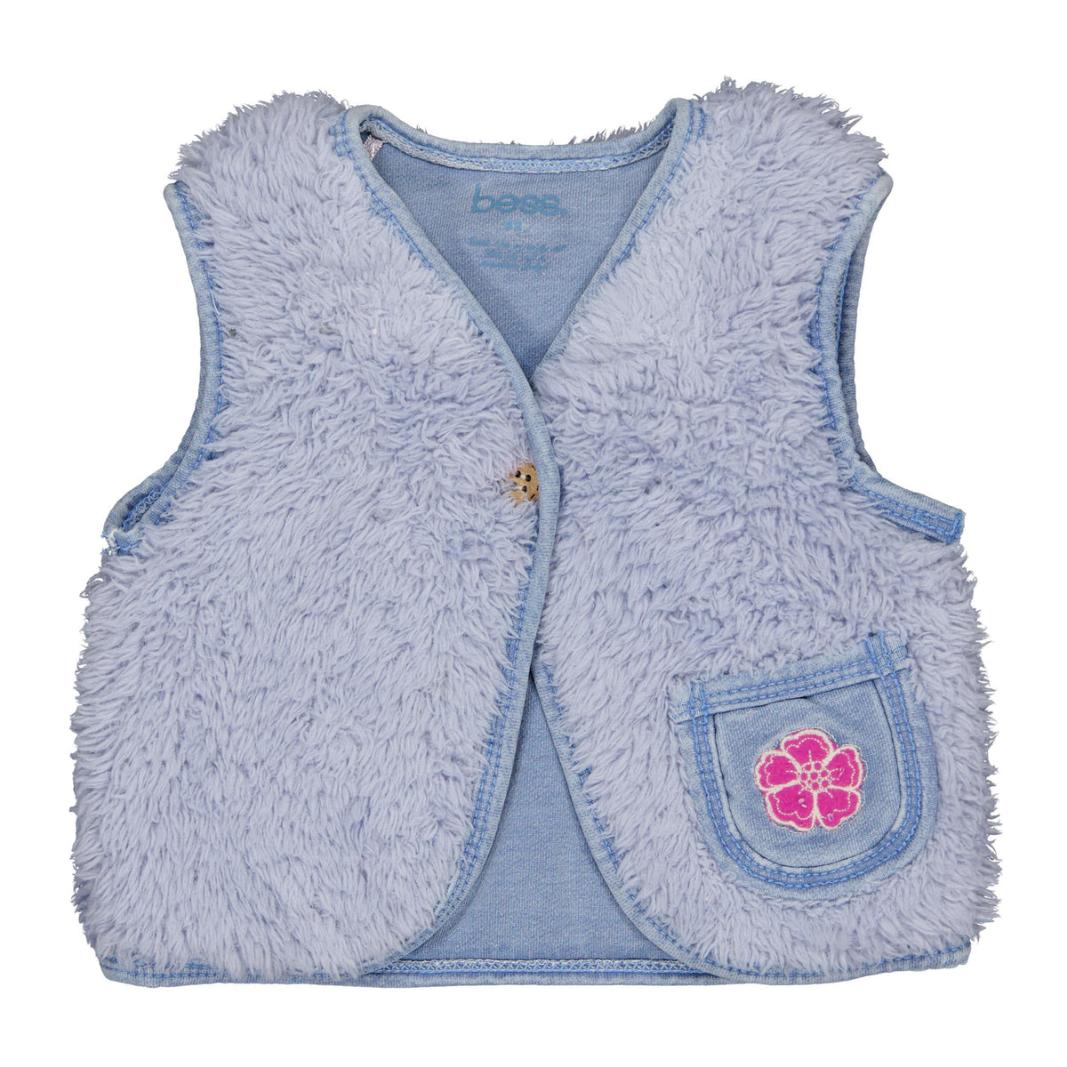 Bess: Teddy jacket: jeans blue