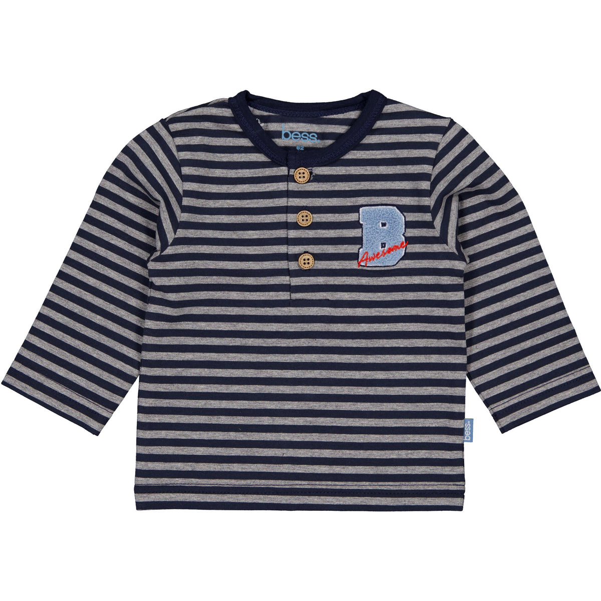 Bess:LS stripes taupe