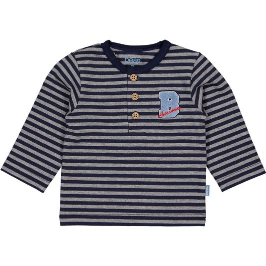 Bess:LS stripes taupe