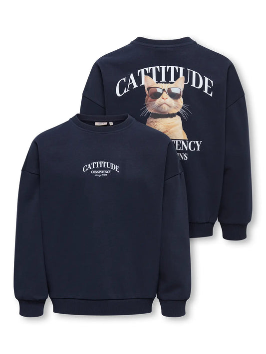 KidsOnly: sweater with backprint " Cattitude"