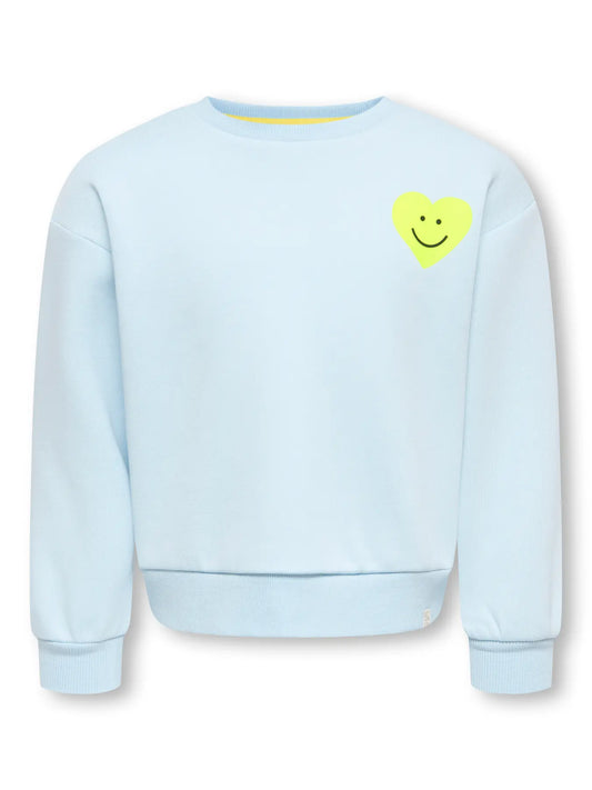 KidsOnly: sweater hartje smiley blue