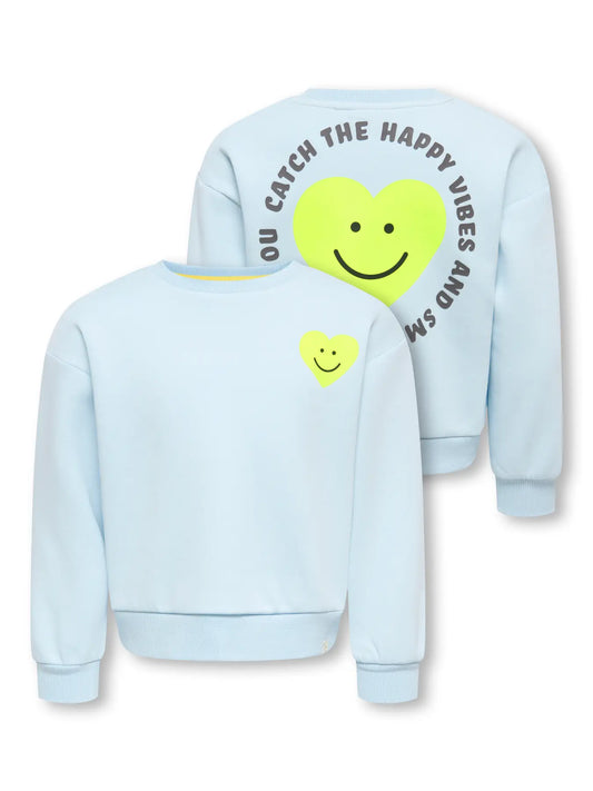 KidsOnly: sweater hartje smiley blue