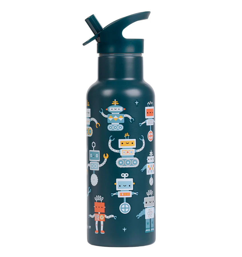 A Little Lovely Company:RVS Large 500 ml Drinkfles:robots