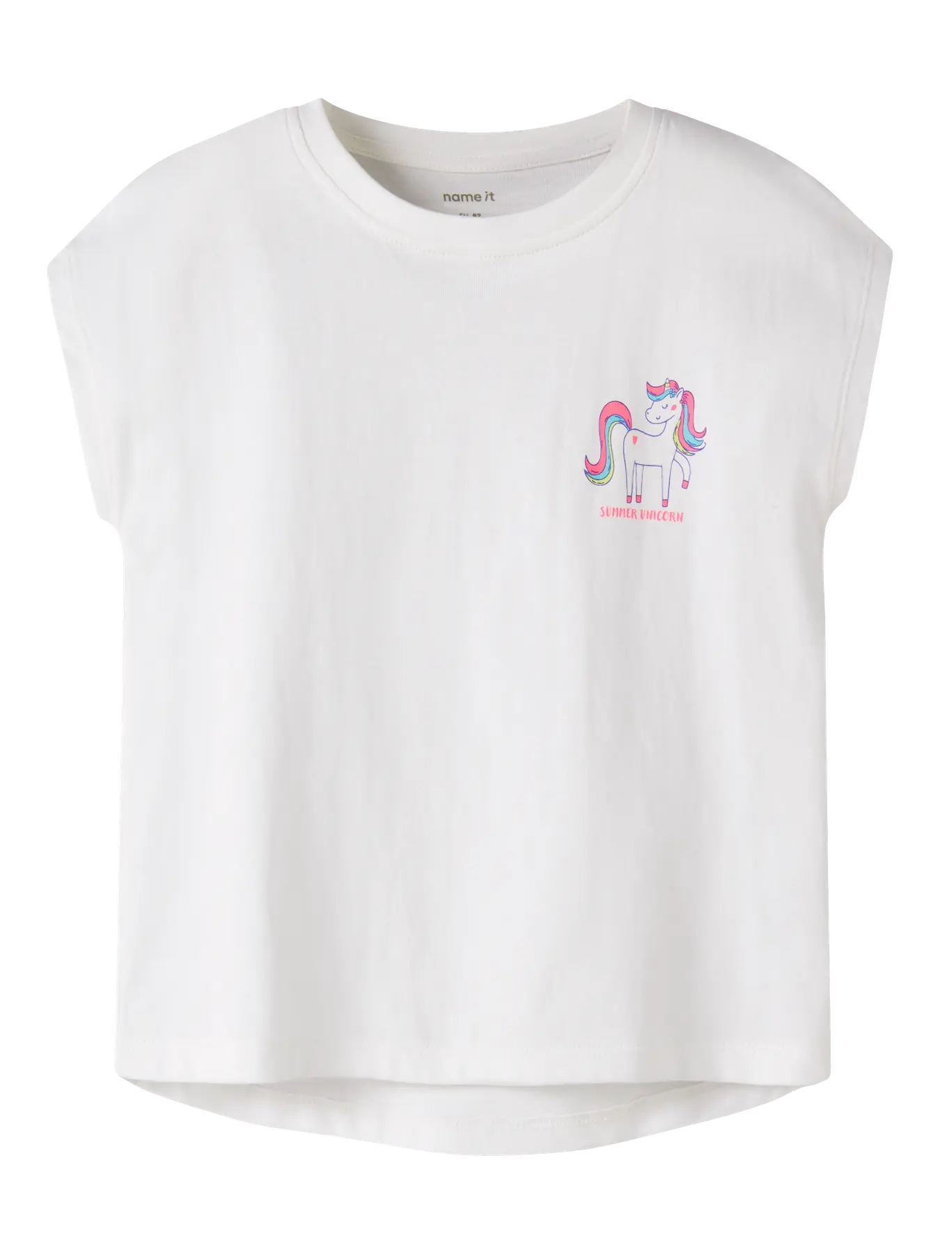 Name it: shirt white unicorn