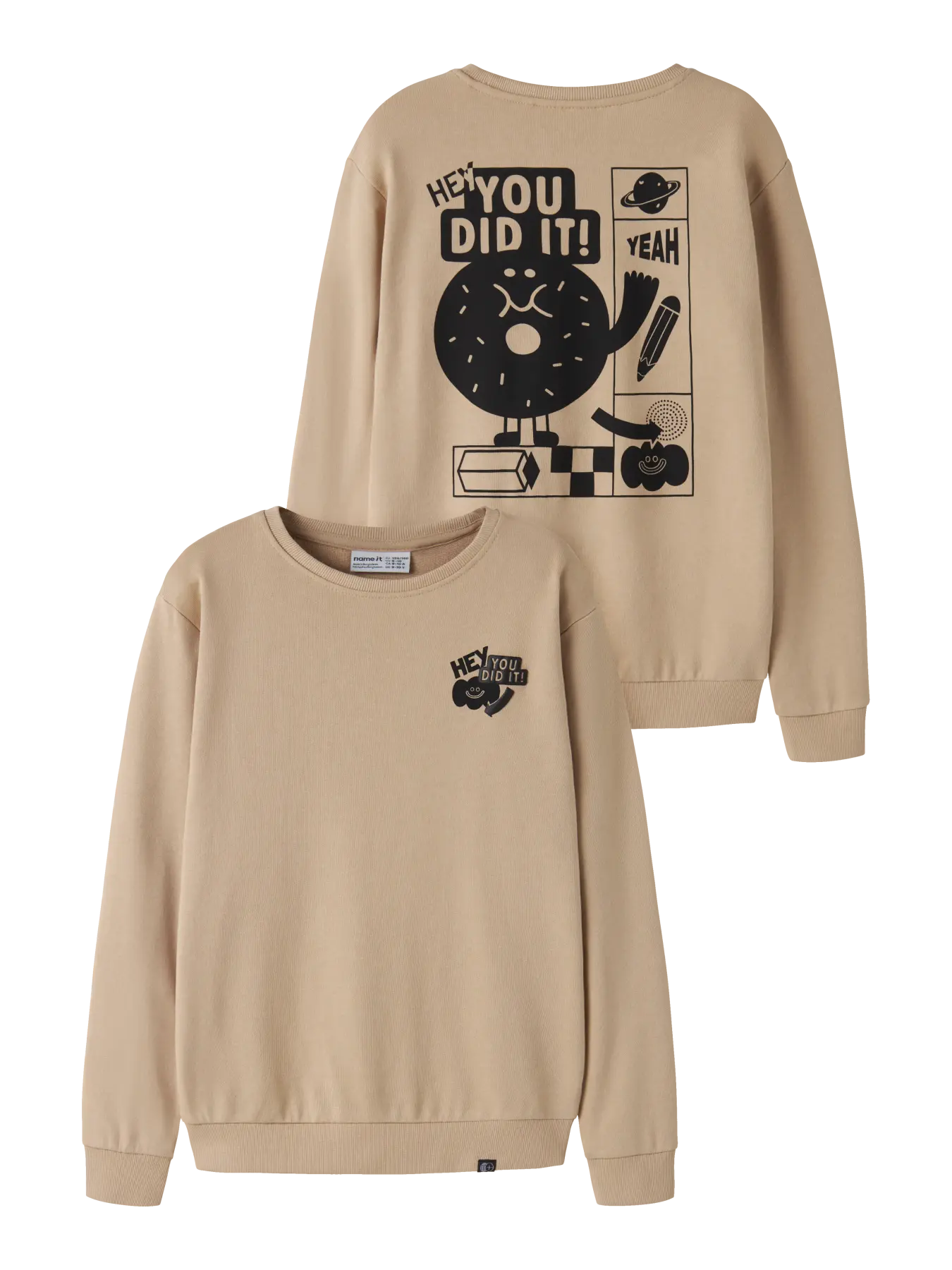Name it: Sweater "Hey you did it" sand